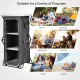Folding camping storage cabinet with 3 shelves, waterproof oxford cloth, ideal for picnics, barbecues, and outdoor.